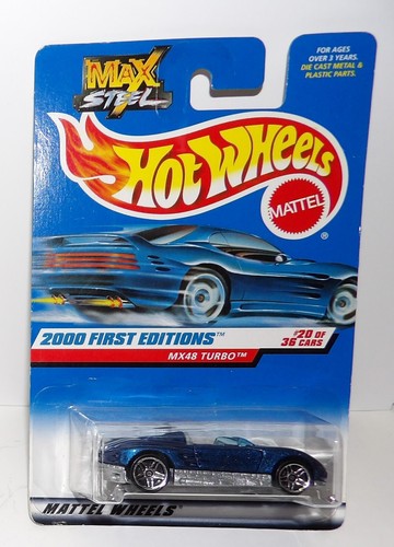 Hot Wheels 2000 First Editions MX48 TURBO Blue Diecast Car 1:64 Max Steel - Picture 1 of 6