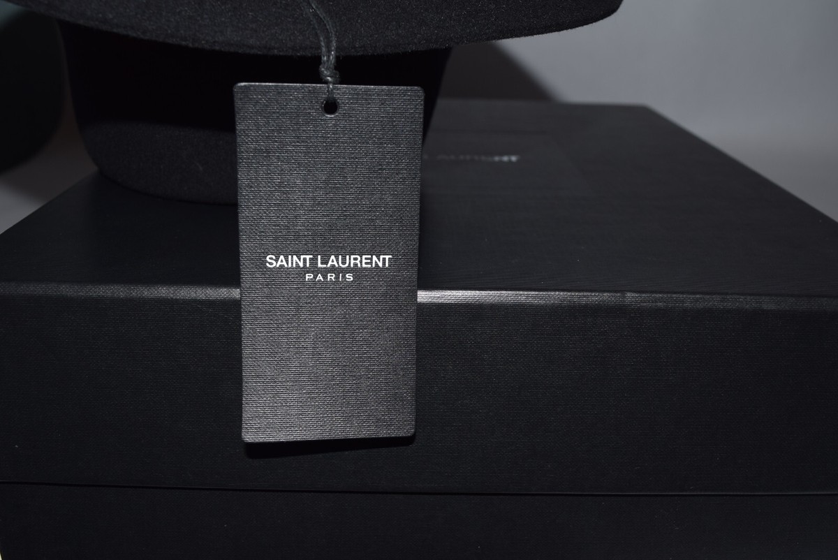 NWT! $695 Authentic YSL Saint Laurent Fedora Hat Rabbit Felt