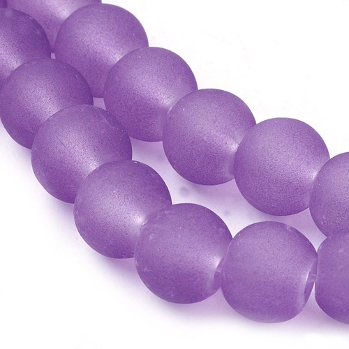 1Strand Transparent Glass Beads Frosted Round Mutli-Color for Jewelry Making - Picture 47 of 80