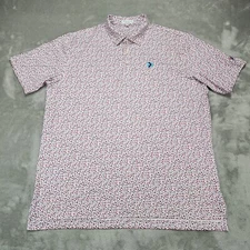 Peter Millar Shirt Men XL Geometric Summer Comfort Short Sleeve Polo The Patriot