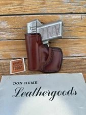 Vintage Don Hume JIT Slide Saddle Brown Leather OWB Holster for AMT BACKUP .380