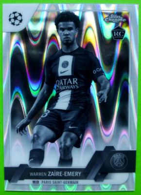 TCS 2662  Topps Chrome UEFA 2022/23 Waren-Zaire-Emery Black White Ray Wave Refr.