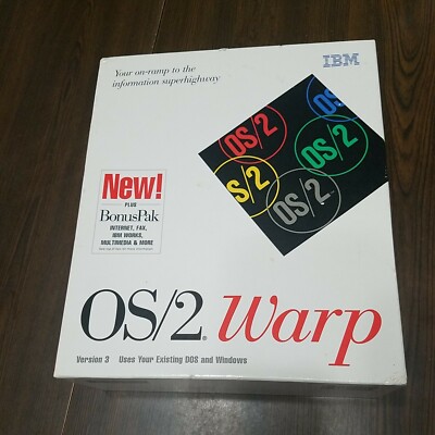 IBM OS/2 Warp Version 3 Operating System Plus Bonus Pak RARE Uses Your DOS & WIN