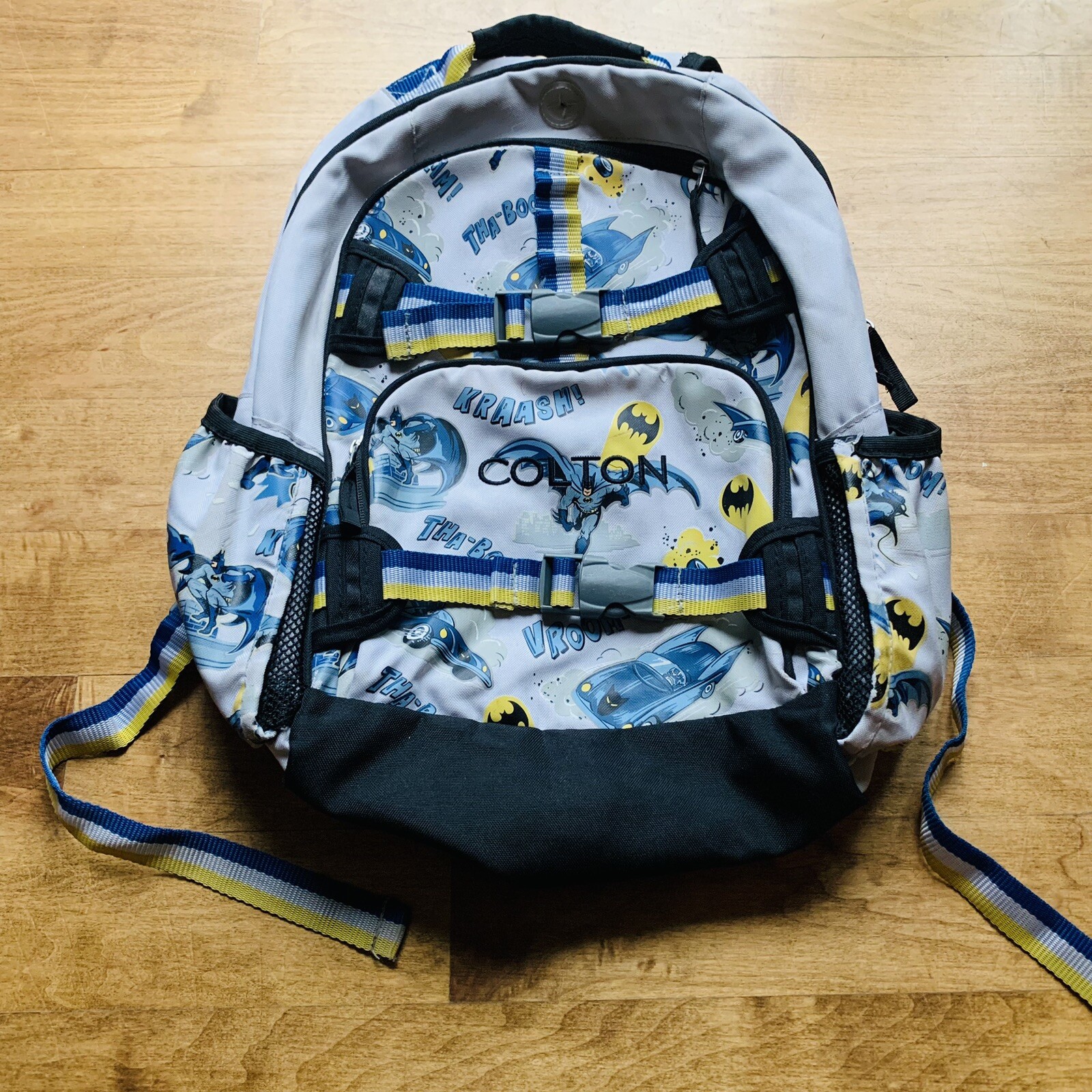 PONY ZAINO GRANDE Pottery Barn Bambini Scuola Batman con Monogramma Colton