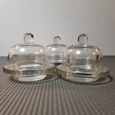 European Style Mini Clear Glass Butter Dish w/ Cloche, Set Of 3-Williams Sonoma?