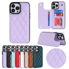 For iPhone 17/16e/15/14/13/12/11 SE 8 Slim Leather Case Flip Card Wallet Cover