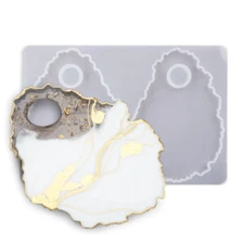 Artist Paint Palette Agate Coaster Makeup and Nail Display Silicone Mold