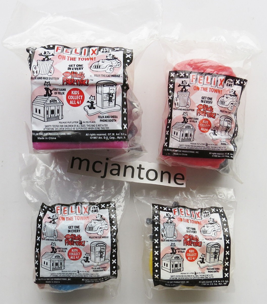 MIP SET 4 Dairy Queen 1997 FELIX ON THE TOWN Black Cat BANK Sheba