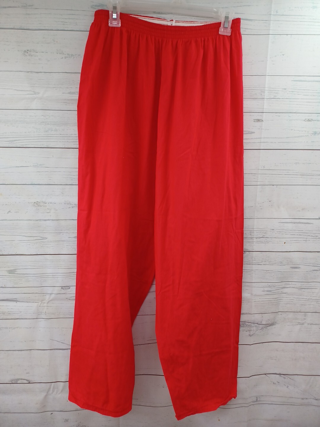 Vtg Carol Brent 2 Pcs Pajama Set Top Pants Red Soft Fabric Sz M