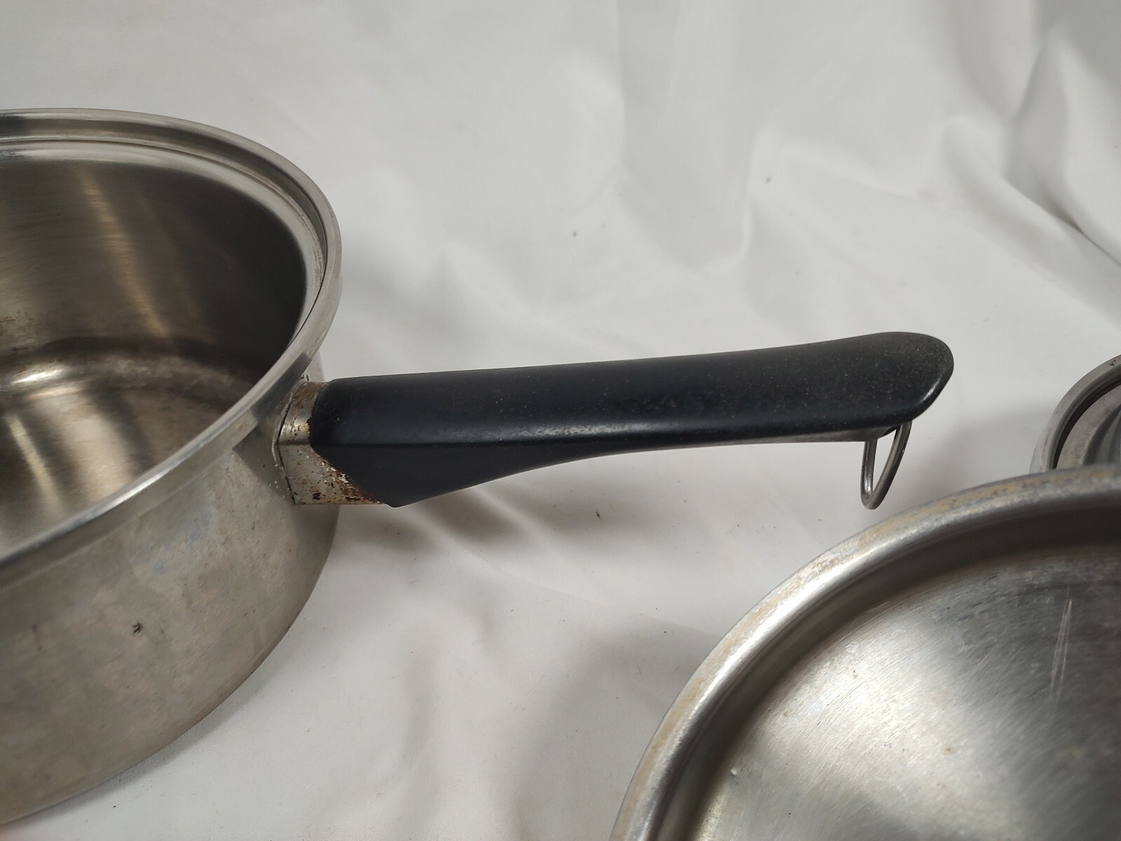 Vintage Amway Queen Cookware MultiPly 18/8 Stainless Pots Pans Lids 6