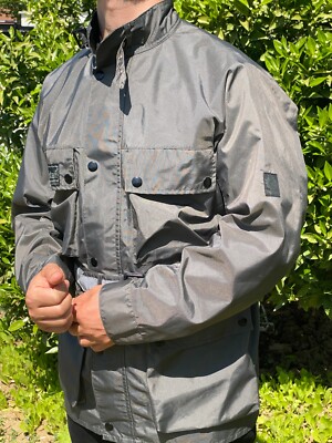 Belstaff Motorcycle Rider Belted Jacket Reflective Coat Weatherproof size L