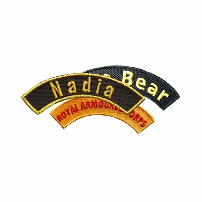 Personalisierte gebogene Namen bestickte Patches Nähen Aufbügeln Jeans Abzeichen Club
