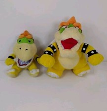 Sanei Super Mario Bowser 9"  Bowser Jr 6" Plush Lot Of 2