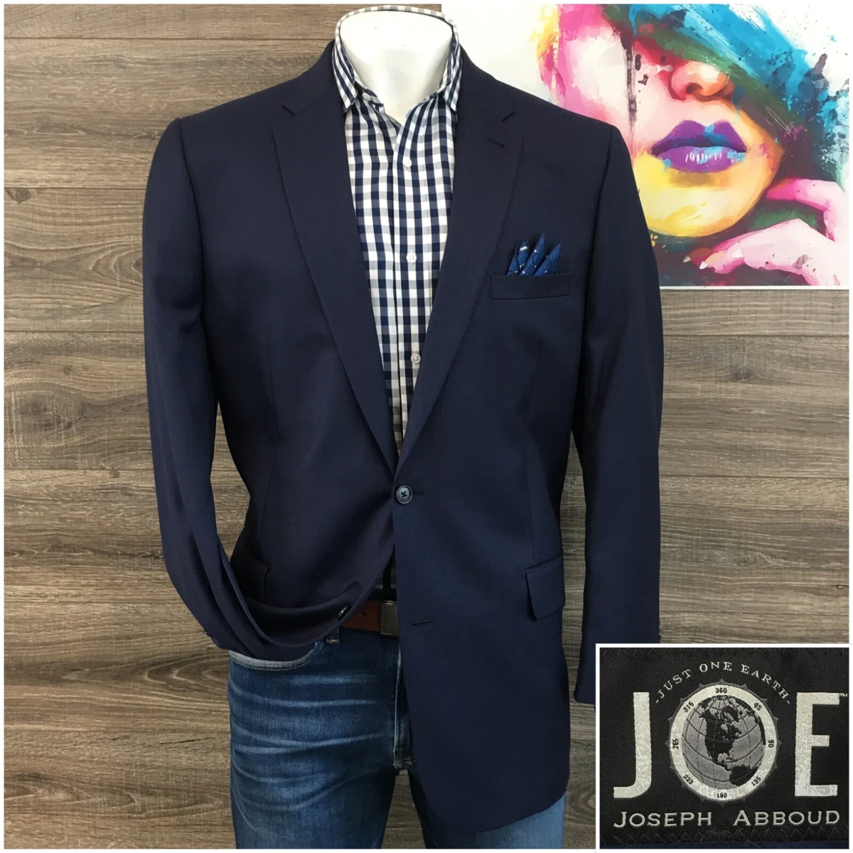 Joseph Abboud Mens Blazer Sport Coat Two Button Casual Jacket Wool Size 46L  Suit | eBay