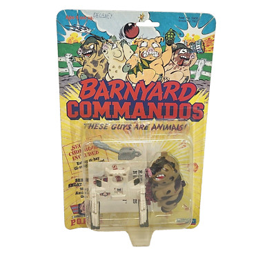 VINTAGE 1989 PLAYMATES BARNYARD COMMANDOS SERGEANT SHOAT N SWEET NEW SEALED