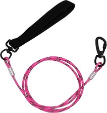 5FT Chew Proof Metal Dog Leash with Comfortable Handle, Heavy Duty Steel Cable L
