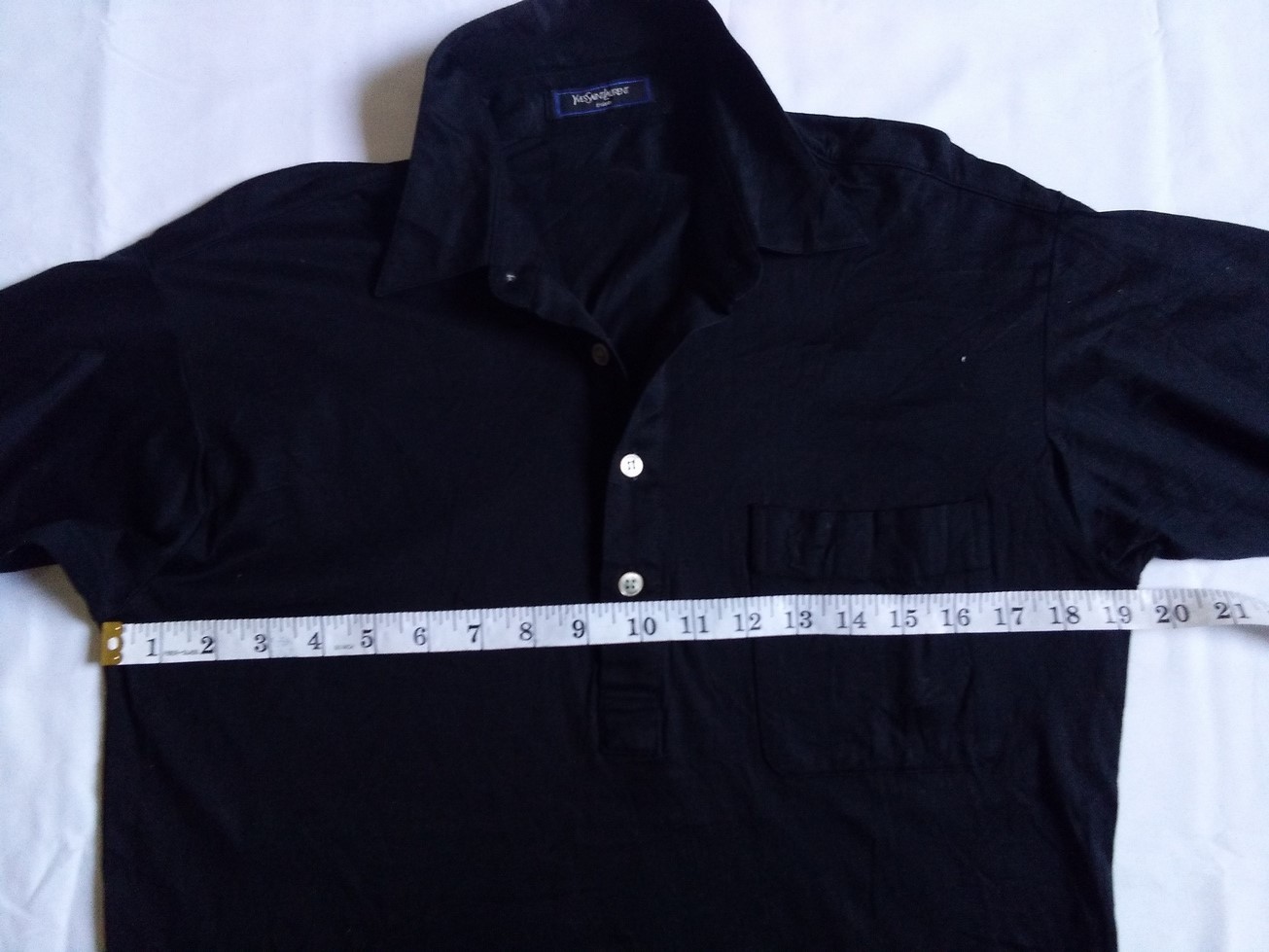 Polo YSL YVES SAINT LAURENT M Maglia Classica Casual Tasca Lunga Slv