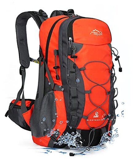 Lightweight 35L/40L Waterproof Hiking Backpack in Orange