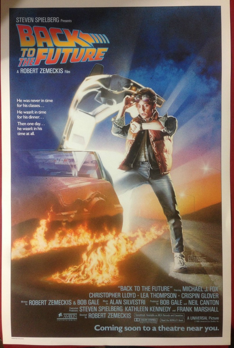 1985 Back to the Future Movie Poster Original Rare ADVANCE Mini