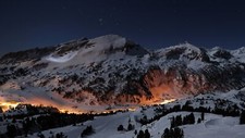 Landscape hills mountains night nature winter snow Custom Gaming Mat Desk