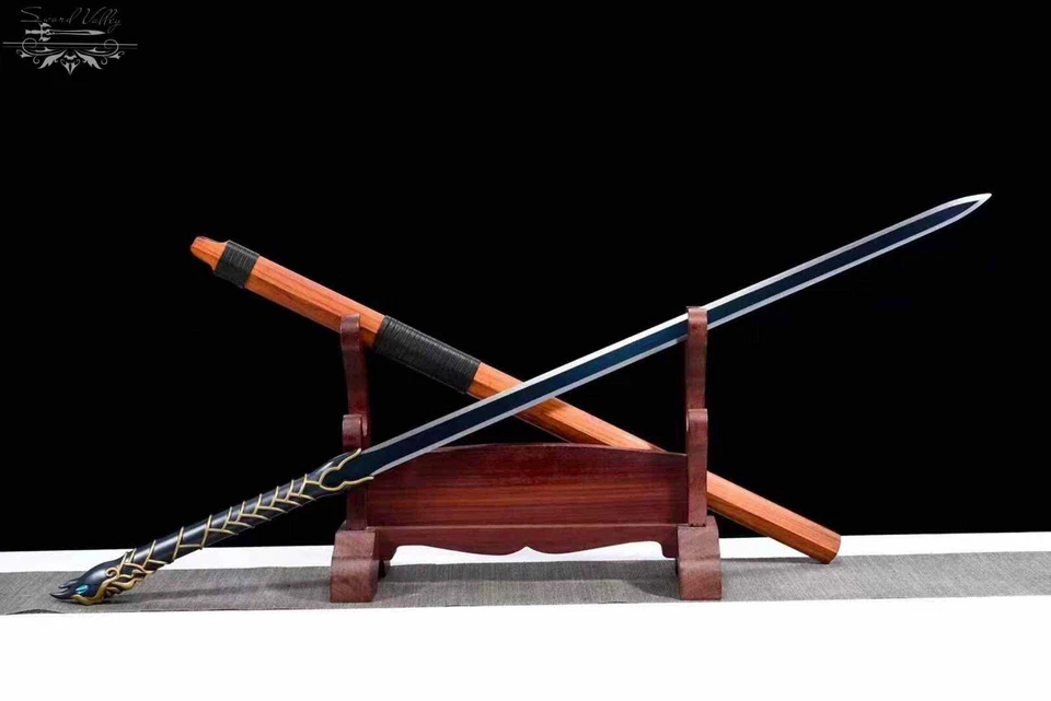 105 см ножны для катаны/красного дерева ручной работы/синее лезвие/боевой мастер/настоящий меч - Изображение 3 из 4