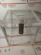 14x14 Inch Clear Acrylic Box Padlock Donation Gift Drawing Ballot Case 1" THICK