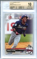 RONALD ACUNA 2017 Bowman Draft Silver /499 1st rookie BGS 10 PRISTINE pop 2 MVP!