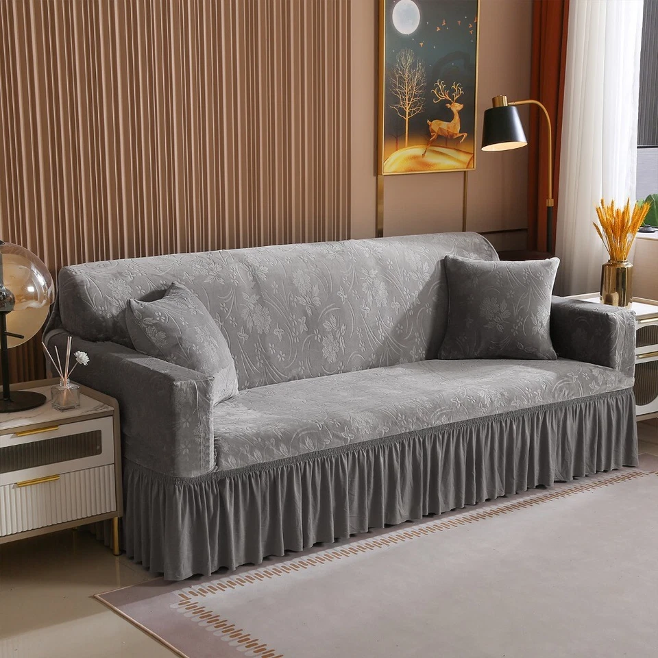 天鹅绒沙发套弹力防滑柔软懒人扶手椅防滑猫划痕 — 第 4/4 张图片