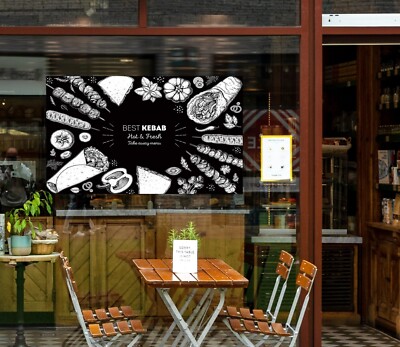 3D Grill Kebab Shop BBQ A1137 Window Stickers Vinyl Wallpaper Wall Murals Amy