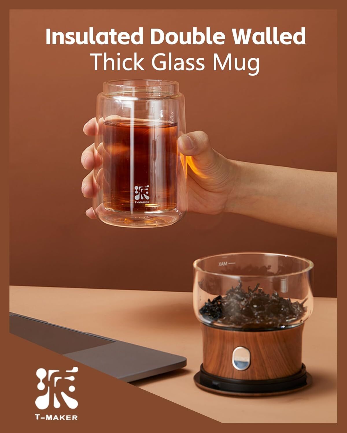 Smart One Touch Tea Maker, Small Glass Teapot for Loose Tea Maker