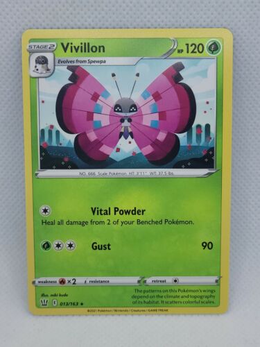 Vivillon Rare Pokemon Card 013/163 Battle Styles - Picture 1 of 2