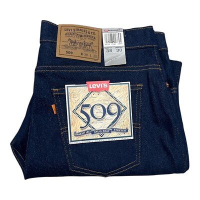 Vintage 90s Levis 509 Orange Tab Dark Jeans Straight Leg Mens 38x30 DEADSTOCK