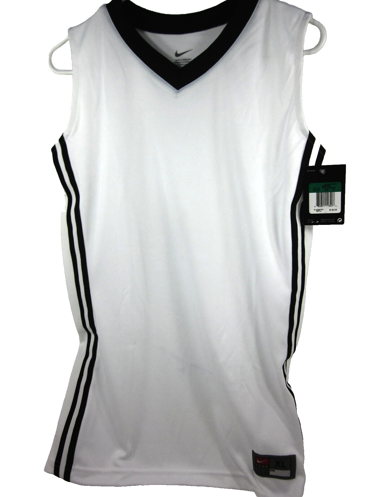 Lot of 50: NIKE, YOUTH BASELINE BASKETBALL JERSEY, WHITE/ BLACK, BOY'S X-LARGE