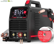 YESWELDER 135Amp MIG Welder,110V Flux Core Welder Flux Core Mig/Lift Tig/Stick 3