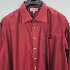 Paul Frederick Non Iron Two Ply Cotton Dobby Dress Shirt Men's 20/37 Satin Feel