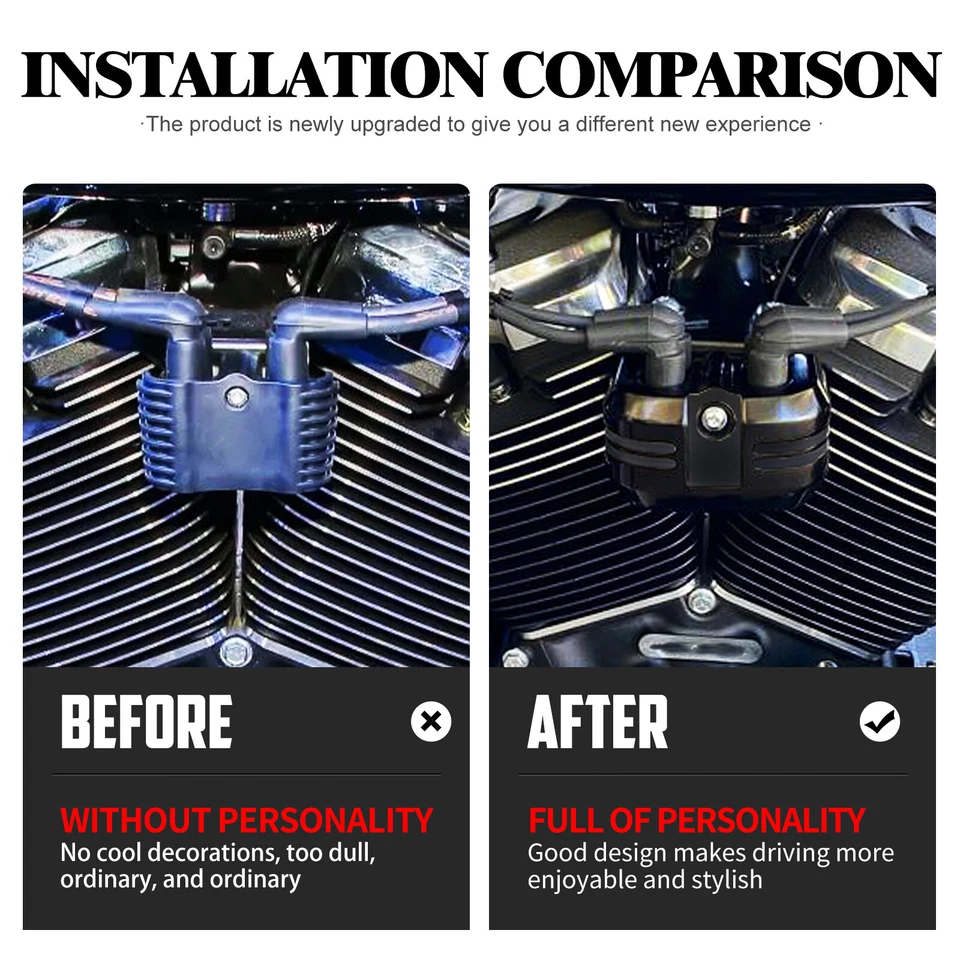 Cubierta de bobina de aluminio negra apta para Harley Softail Street Fat Bob Breakout 18-2024 Foto 3 de 4