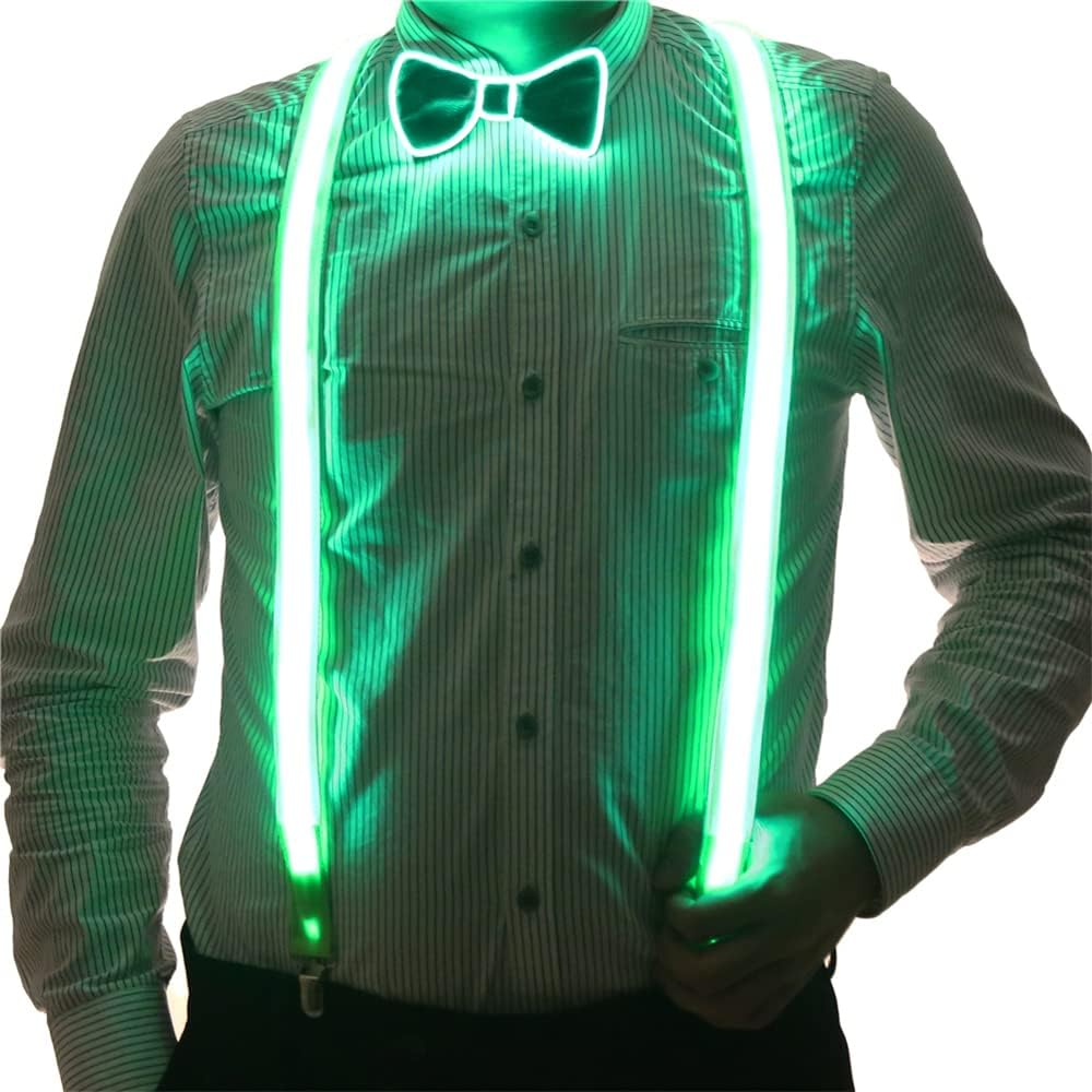 light up bow tie and suspenders