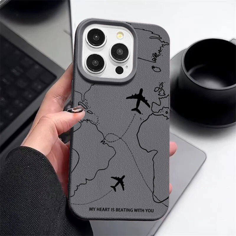 Phone Case For iPhone 16 15 Pro Max 14 13 12 11 Plane Silicone TPU Soft Cover