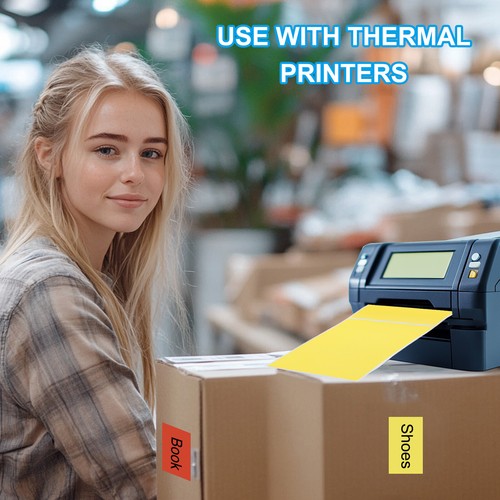300pcs Colored Direct Thermal Labels Sticker 2.25x1.25 Inch, Green - Picture 4 of 6
