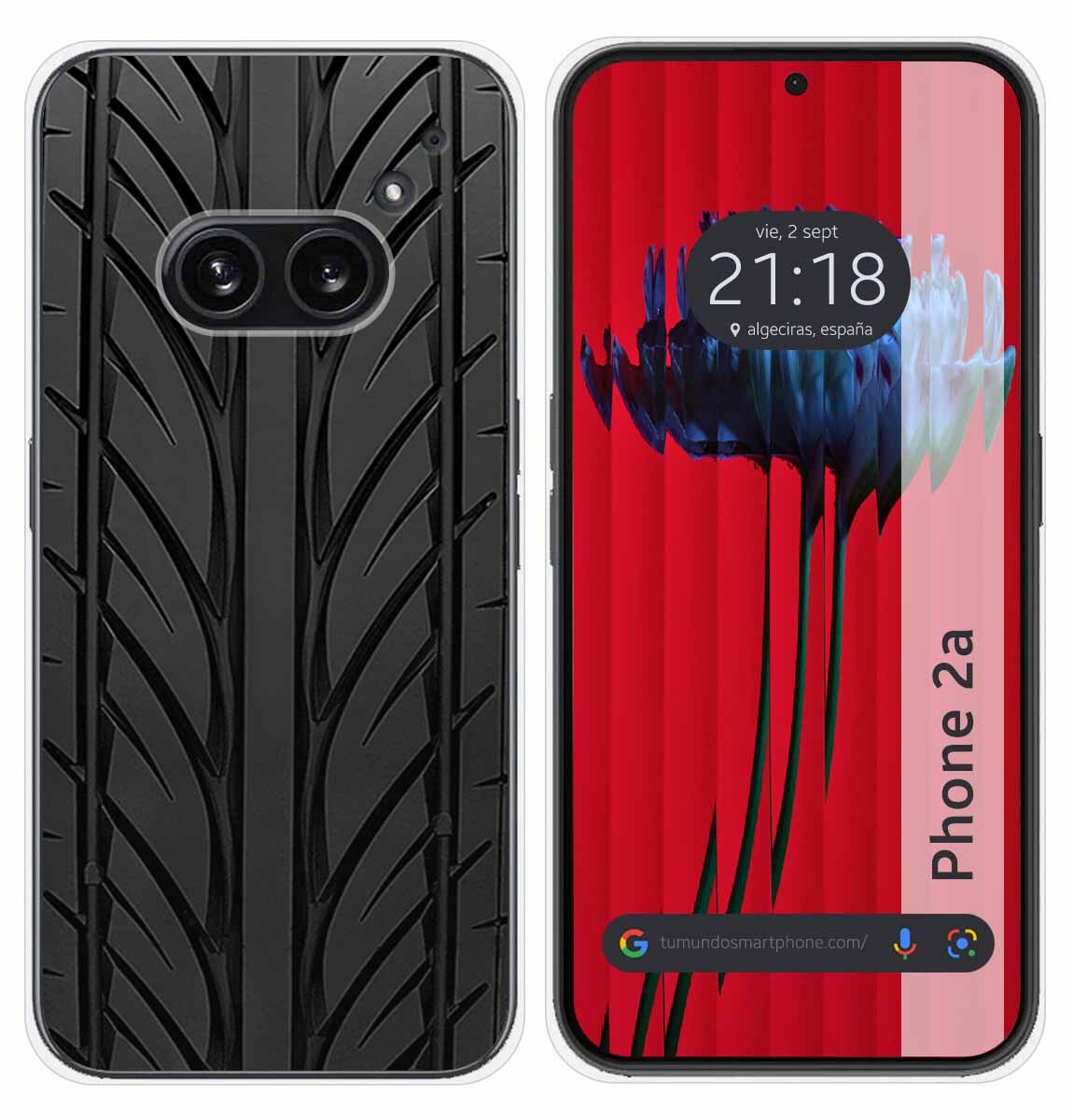 Cover Silicone per Nothing Phone 2a 5G Disegno Pneumatico Disegni