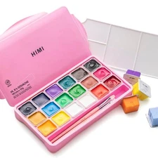 HIMI Gouache Paints Set, 18 Colors, 30g, jelly gouache paint set, Non Toxic P...