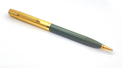VINTAGE PARKER 51 DRUCKBLEISTIFT IN ROLLGOLD UND TAUBENGRAU MADE IN USA