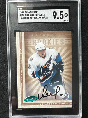 2005-06 Parkhurst Alexander Ovechkin 64/100 Facsimile Auto #669 SGC 9.5 Capitals