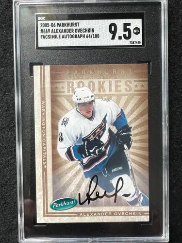 2005-06 Parkhurst Alexander Ovechkin 64/100 Facsimile Auto #669 SGC 9.5 Capitals