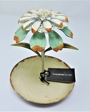 Creative Co-op DA1928A 5-3/4"H Metal Flower Rustic Jewelry Holder w/ Tiny Pearls