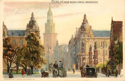 Gruss Aus Style Postcard Berlin Kaiser Wilhelm Strasse Marienkirche Berlin 511
