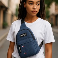 Crossbody Nylon Sling Bag Backpack with Adjustable Strap for Men and Women -Blue