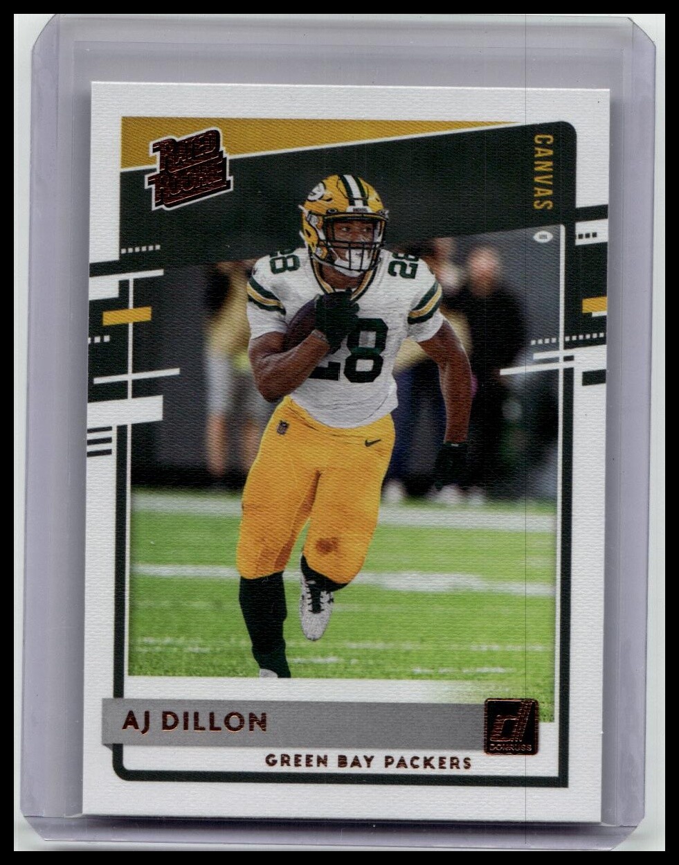 2020 Donruss #324 AJ Dillon Rated Rookies Canvas