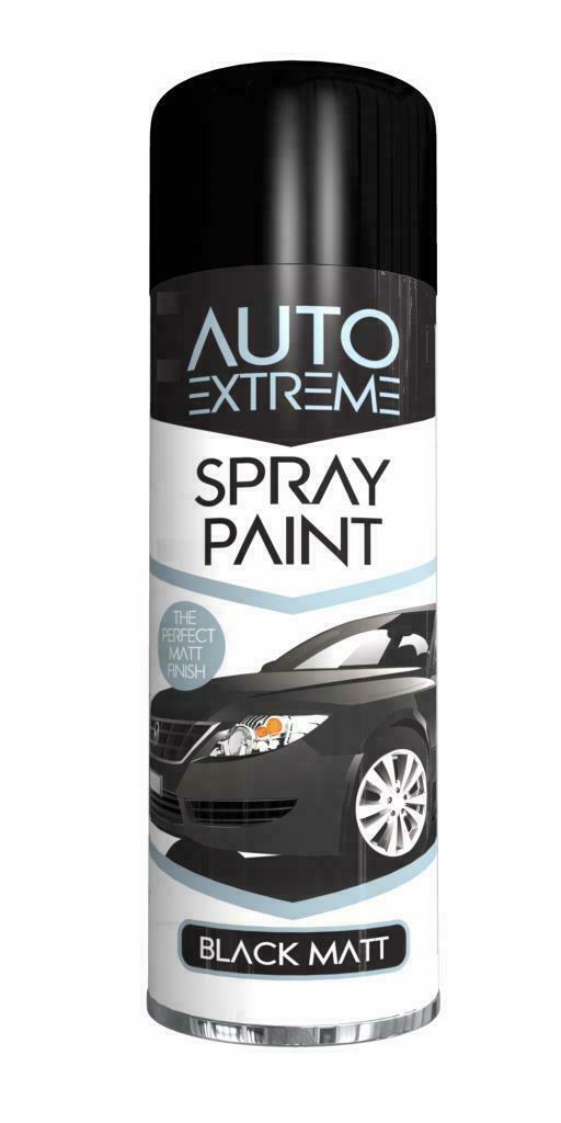 3 x 250ml Spray Paint Aerosol Auto Car Black Matt Lacquer Restore Metal