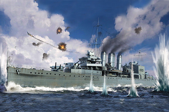 Trumpeter 6734 HMS Cornwall 1:700 maquette de bateau de guerre